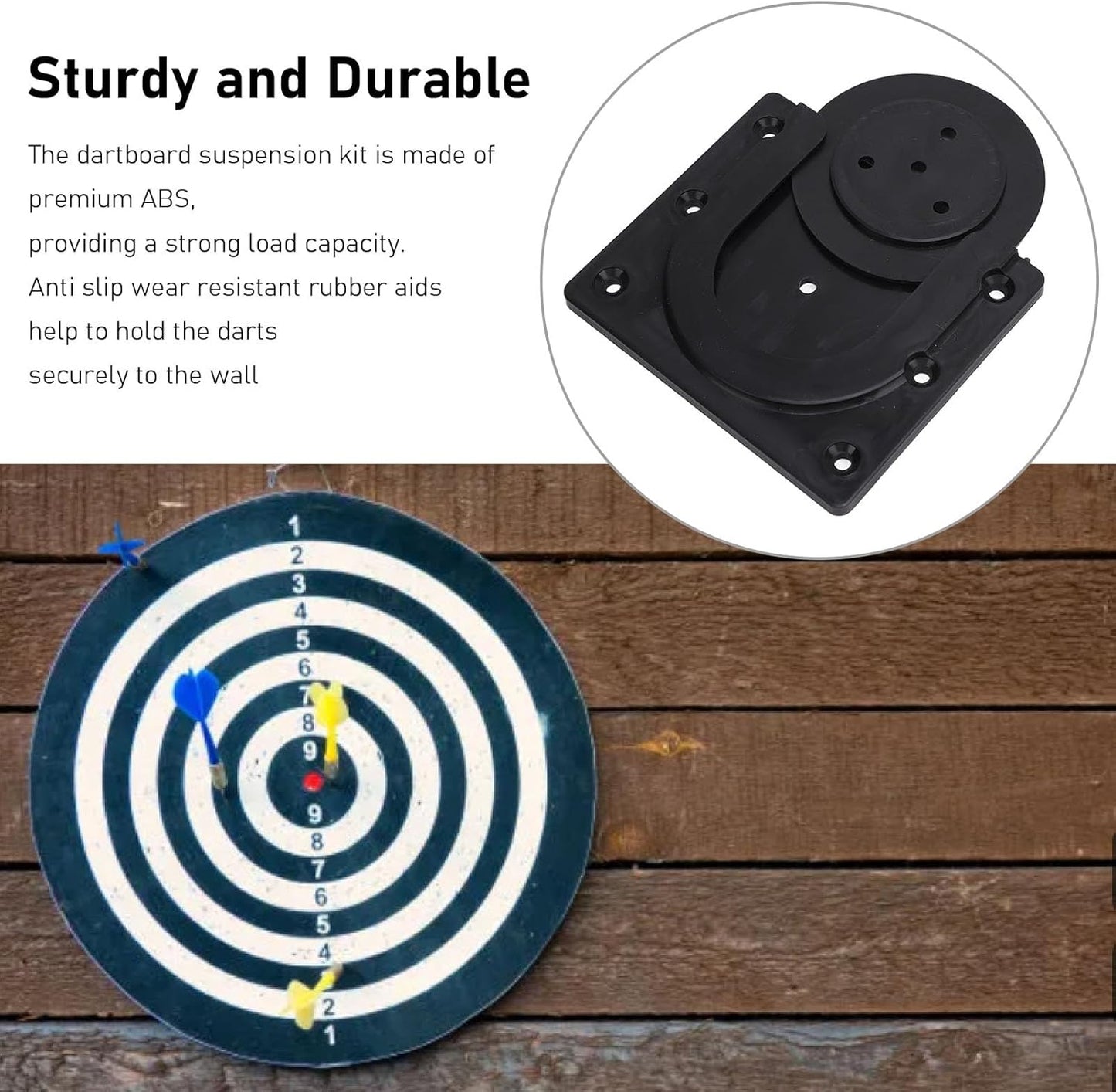 Dartboard Mounting Bracket Kit Wall Hanging Bracket Set for All Boards with Rubber Aids
