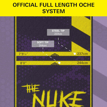 Luke Littler Dart Mat, the Nuke Darts Mat | Dart Oche Mat with Soft Tip and Steel Tip Throw Line Distances | Non Slip Carpet Mats for Floor and Dart Tips Protection