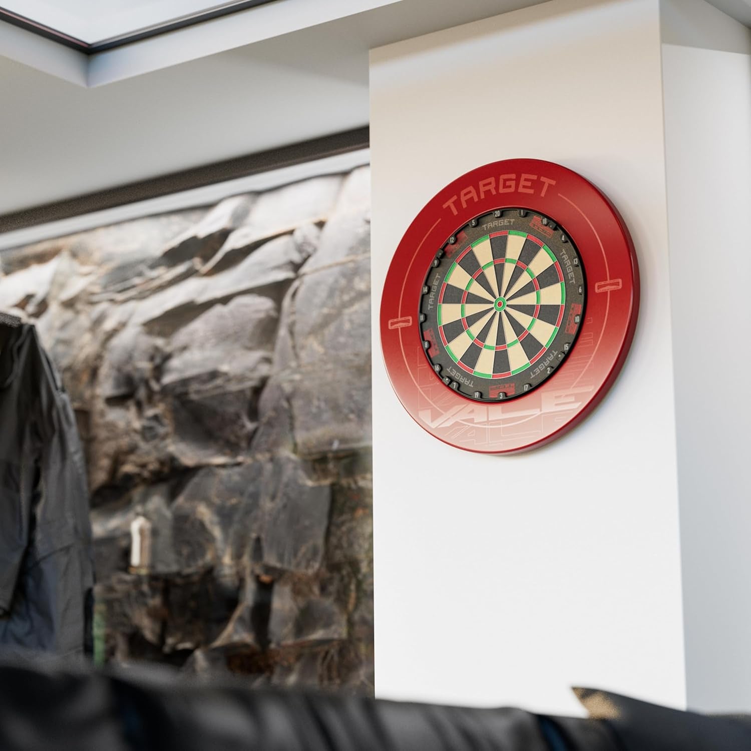 Pro Tour & VALE Dartboard Surround (Red/Black/Vale) | Dartboard Wall Protection Ring, Outer Wall Protection for Dartboards, Compatible with Any Dartboard | Professional Dart Accessories