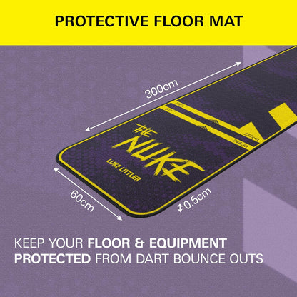 Luke Littler Dart Mat, the Nuke Darts Mat | Dart Oche Mat with Soft Tip and Steel Tip Throw Line Distances | Non Slip Carpet Mats for Floor and Dart Tips Protection