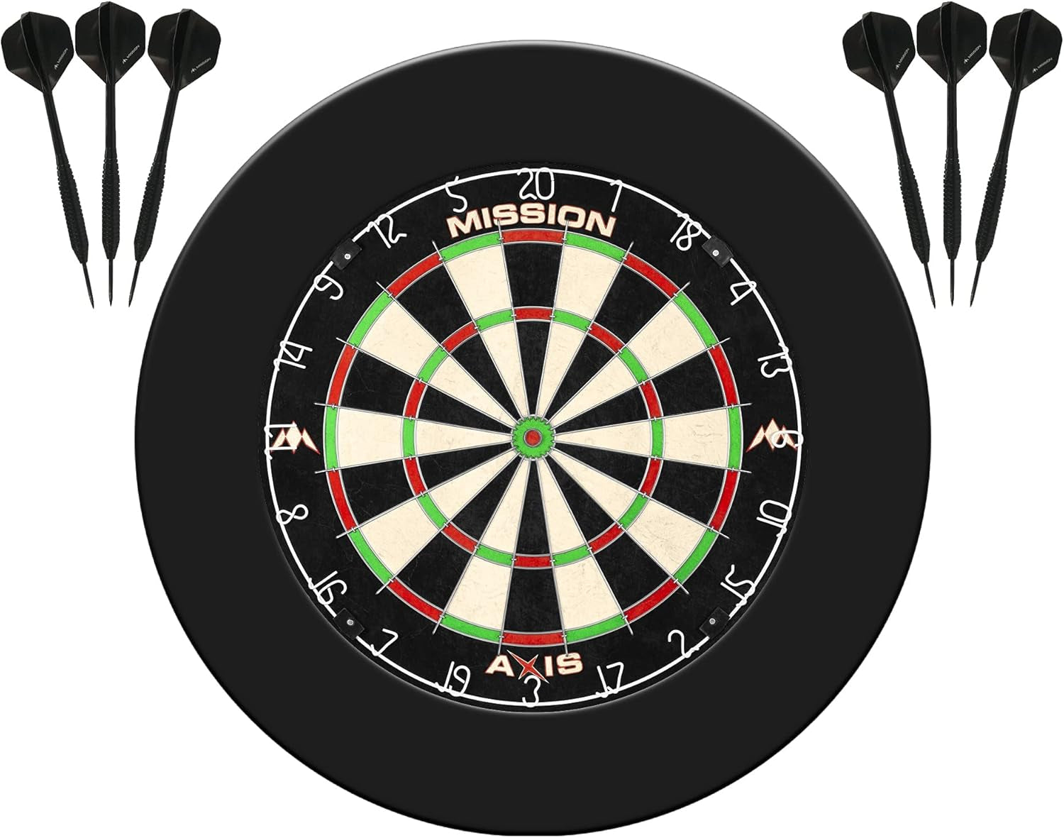 Axis Home Centre | Darts and Dartboard Complete Bundle Including Surround and Oche with 2 Sets of Darts, Black (SU082)