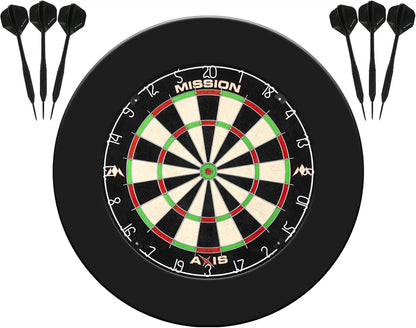 Axis Home Centre | Darts and Dartboard Complete Bundle Including Surround and Oche with 2 Sets of Darts, Black (SU082)