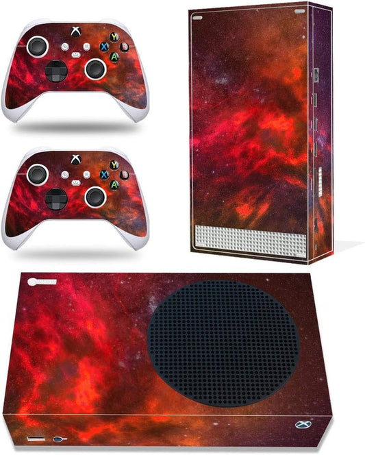 Full Body Vinyl Skin Stickers Decal Cover for Series S Console & Controllers(Red Cloud)