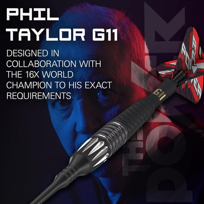 Phil Taylor Gen 11 Power 9-Five Soft Tip Darts, 95% Tungsten Raw Power G11 | Generation 11 Phil Taylor Darts, Player Edition Dart Set with Pixel Tips, Electronic Soft Tip Darts