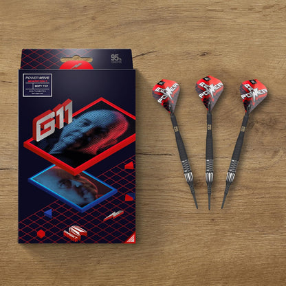 Phil Taylor Gen 11 Power 9-Five Soft Tip Darts, 95% Tungsten Raw Power G11 | Generation 11 Phil Taylor Darts, Player Edition Dart Set with Pixel Tips, Electronic Soft Tip Darts