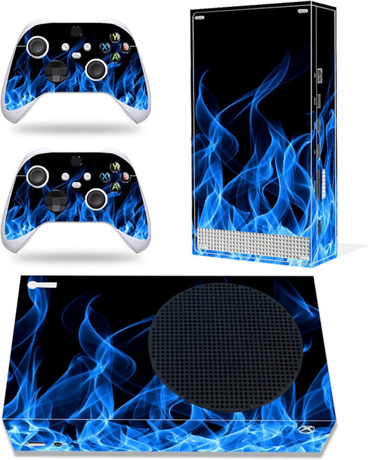 Skin for Xbox Series S, Whole Body Vinyl Decal Protective Cover Wrap Sticker for Xbox Series S Console and Controller (Blue Fire)
