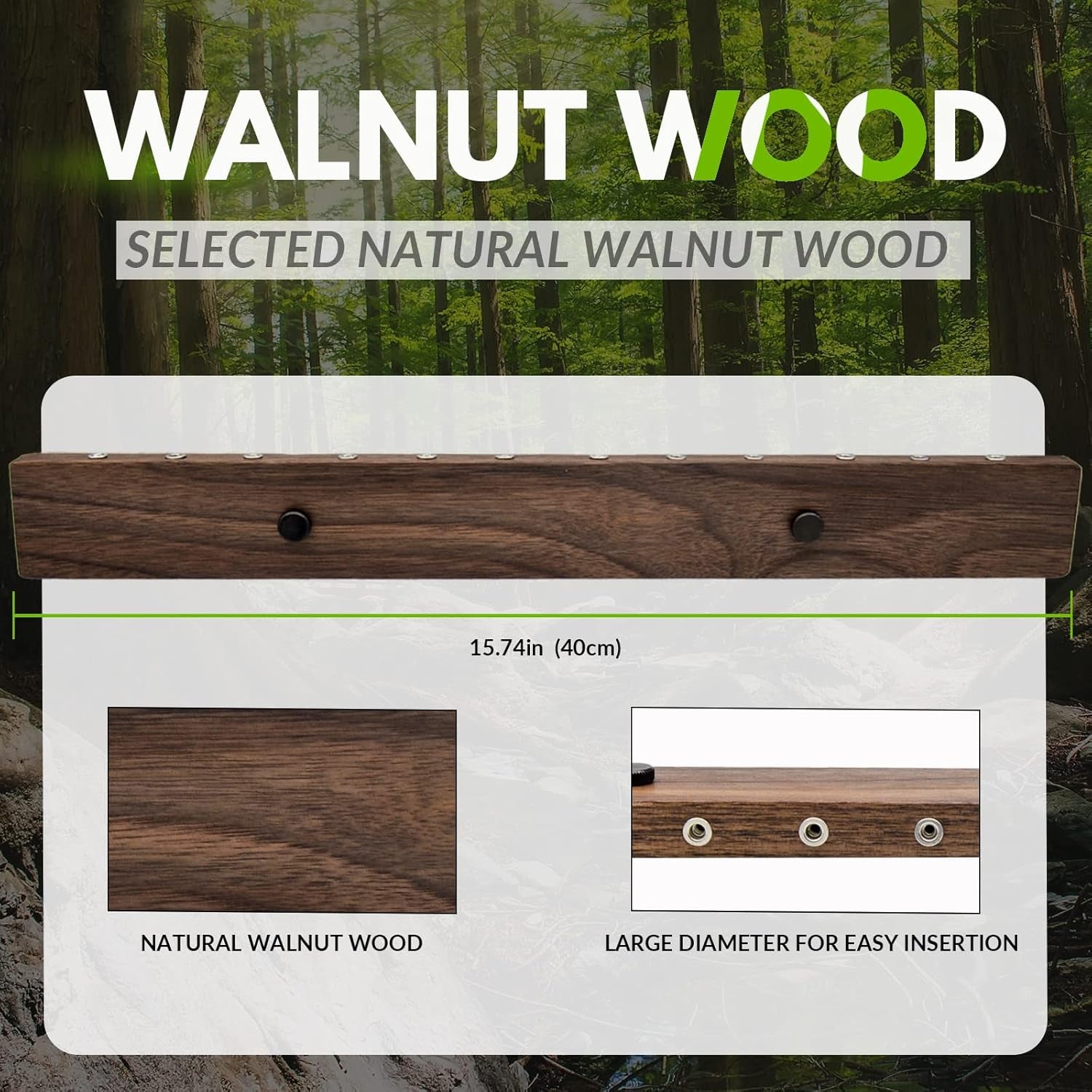 Walnut Wood Dart Holder Wall Mount Displays 4 Sets for a Total of 12 Steel/Soft Tip Darts,With Darts Throw Line Marker