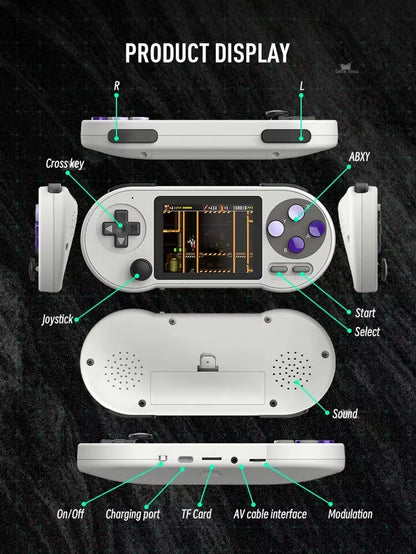 SF2000 Portable Handheld Game Console 3 Inch IPS Retro Game Consoles Built-In 6000 Games Retro Video Games for Kids