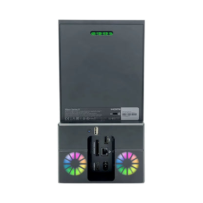 For Xbox Series X Back Cooling Fan Vertical Cooling Stand with RGB Light Silent Dual Fans 1 USB Port for Xbox Series X Accessory