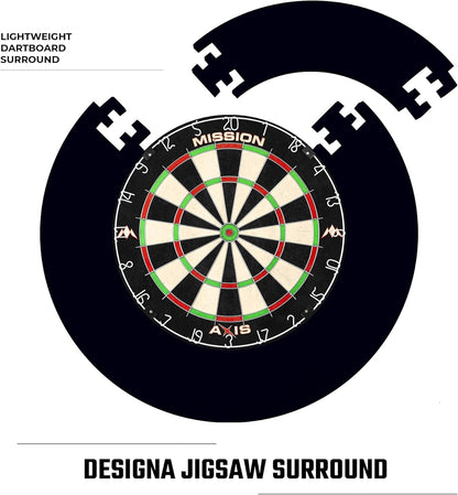 Axis Home Centre | Darts and Dartboard Complete Bundle Including Surround and Oche with 2 Sets of Darts, Black (SU082)