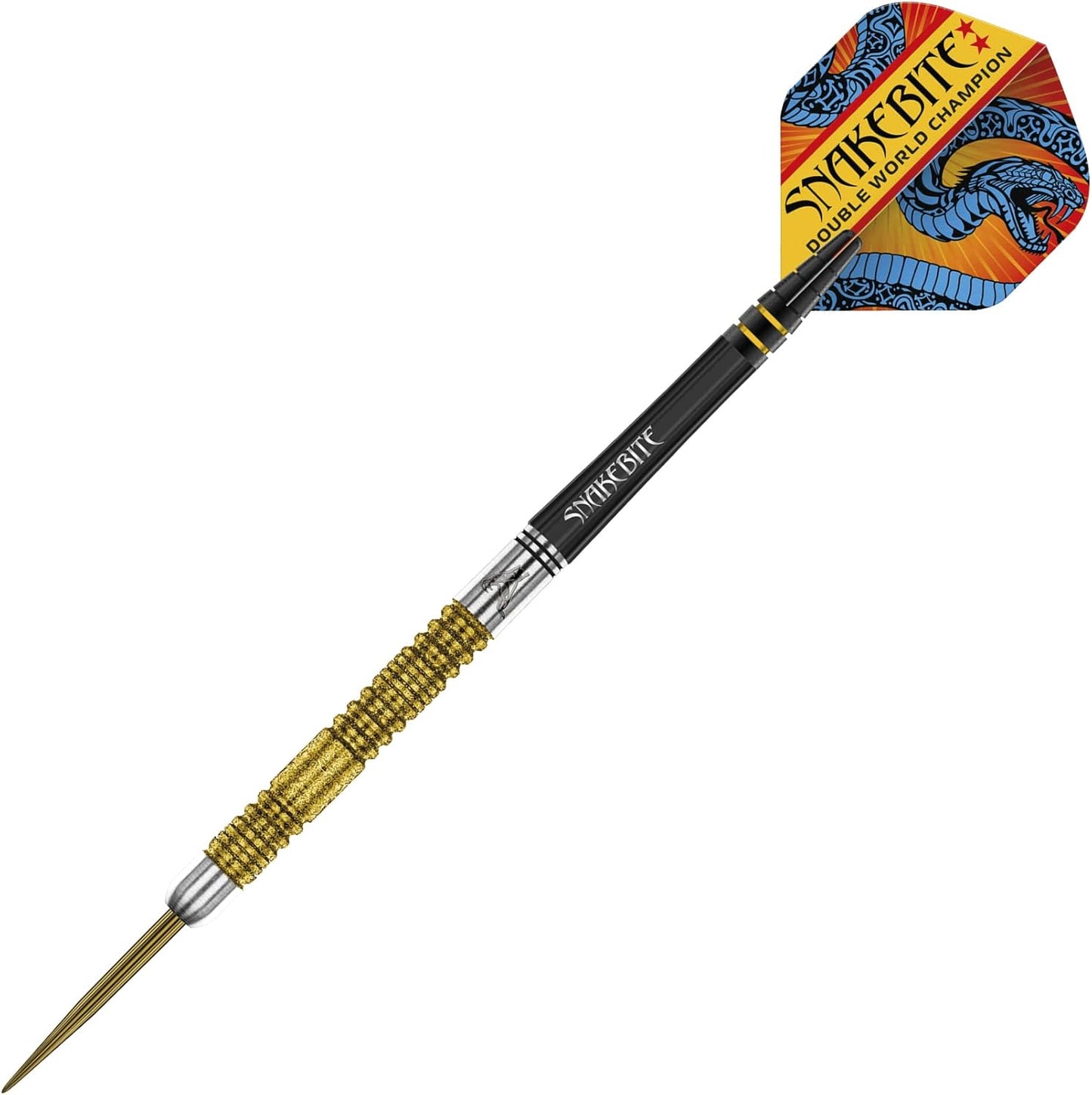 Peter Wright Snakebite DWC Special Edition Gold plus 20G with Flights and Stems (Shafts)