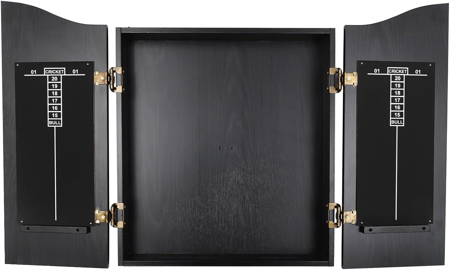 Classic Dartboard Cabinet, Hideaway Cabinet & 6 Steel-Tip Dartboard, Professional Dart Boards Set for Adults, Steel Tip Dart Board Set in Game Room/Bar/Office (Regular Black)