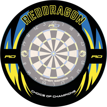 Super Series Professional Dartboard Set - Tournament Standard Quality Wth Durable Surround Including Oche Strip and 2X Steel Tip Darts
