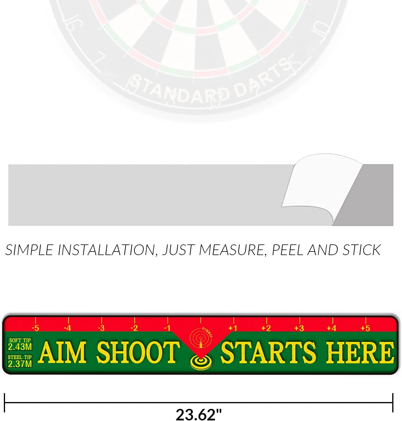 Walnut Wood Dart Holder Wall Mount Displays 4 Sets for a Total of 12 Steel/Soft Tip Darts,With Darts Throw Line Marker