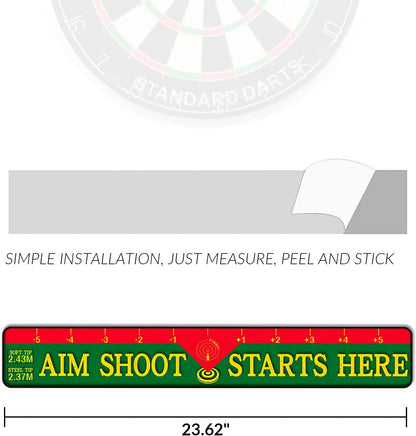 Walnut Wood Dart Holder Wall Mount Displays 4 Sets for a Total of 12 Steel/Soft Tip Darts,With Darts Throw Line Marker