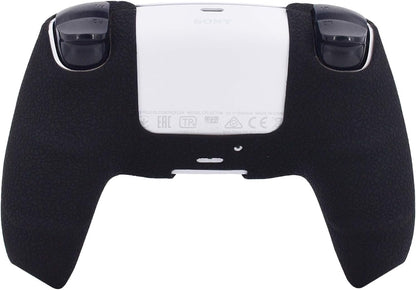 Silicone Skin Compatible with PS5 Controller Cover Sony Playstation5 Controller Grip Skin Protector Faceplates Kits Video Games(1X Black Cover with 4 X Thumb Grips Caps)