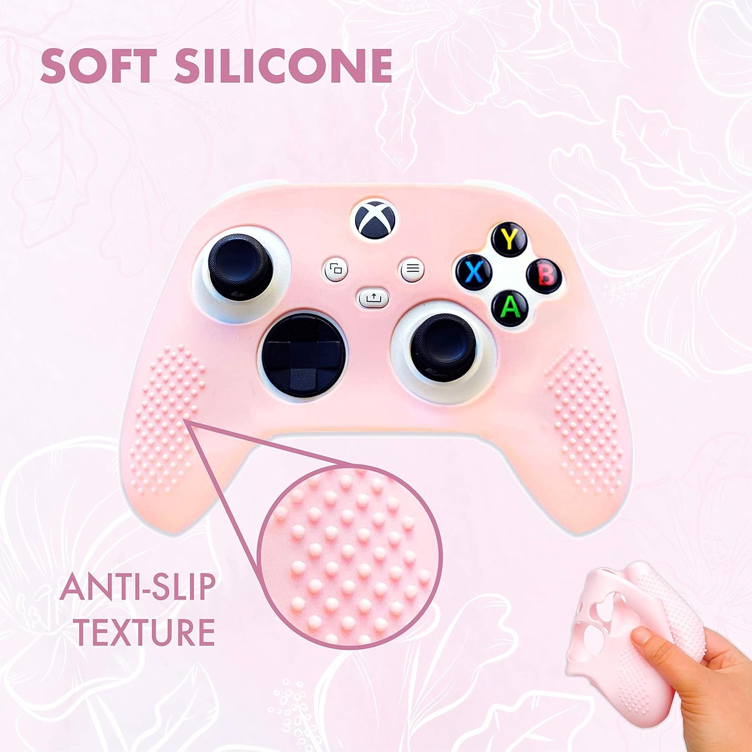 Pastel Skin Cover for Wireless Controller | Soft Sleeve Shell Case with Textured Grip | Compatible with Xbox Series X/S and Xbox One (Light Pink)