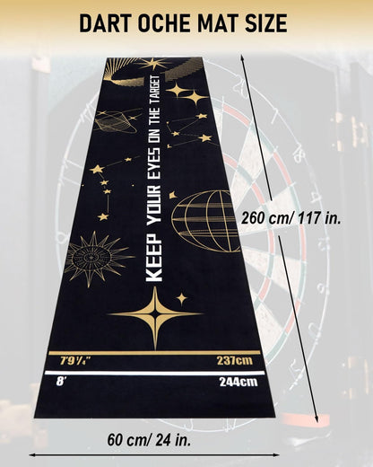 Professional Darts Mat with Oche Line System & Throw Lines – Premium Dart Mat for Floor Steeldart & Soft Darts | 260X60 Cm | with Throwing Line - Ideal as a Gift