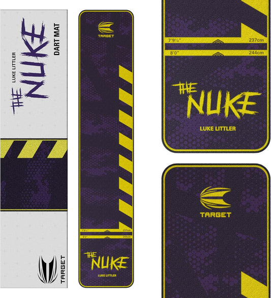 Luke Littler Dart Mat, the Nuke Darts Mat | Dart Oche Mat with Soft Tip and Steel Tip Throw Line Distances | Non Slip Carpet Mats for Floor and Dart Tips Protection