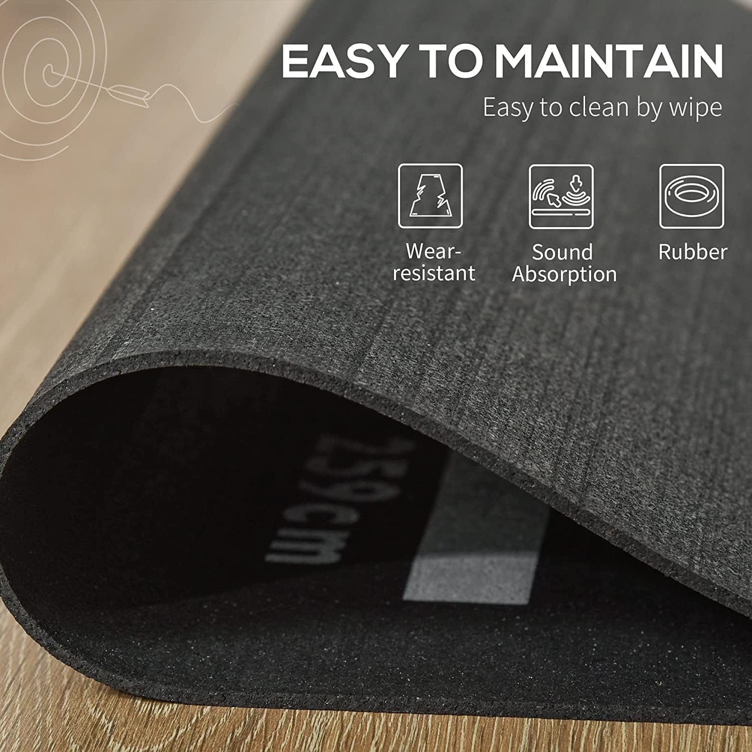 Rubber Dart Mat 9.8 X 2Ft Heavy Duty Dart Carpet with Throw Lines Professional Non-Slip Floor Mat Soundproof Flooring Protector for Game (118 X 24 X 1/5Inch)