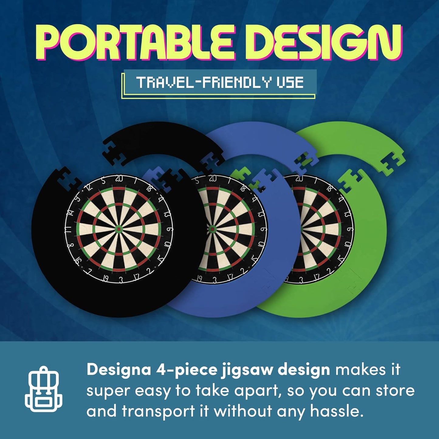 | Dartboard Surround Durable Lightweight EVA Jigsaw Ring Design, Multiple Colours