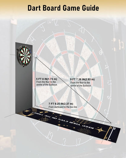 Professional Darts Mat with Oche Line System & Throw Lines – Premium Dart Mat for Floor Steeldart & Soft Darts | 260X60 Cm | with Throwing Line - Ideal as a Gift